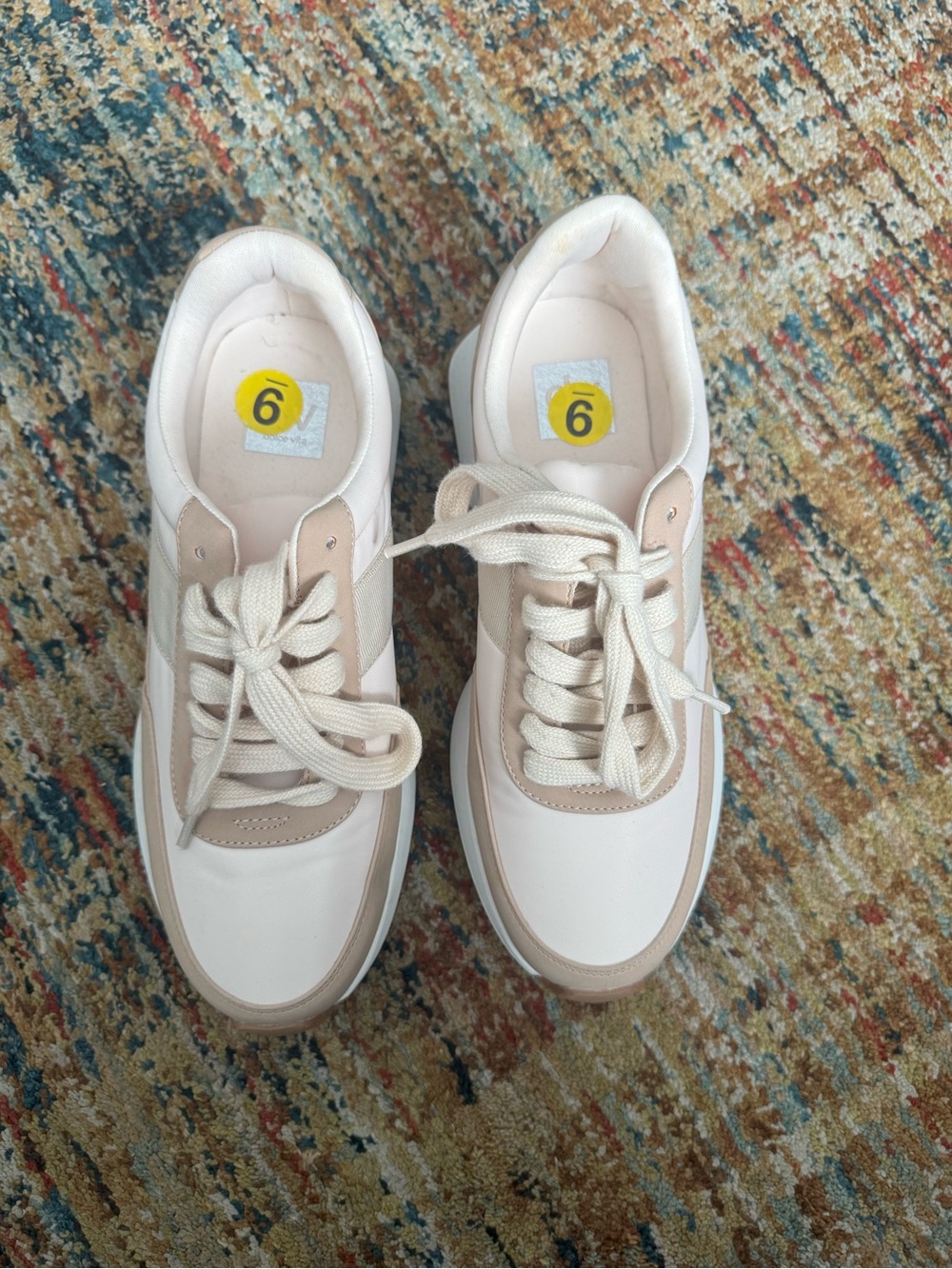 Dolce Vita Women's Cream & Tan Lace-Up Sneakers